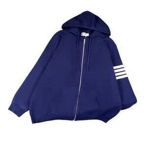 Thom Browne 4 Bar Relaxed Fit Zip Up Hoodie
